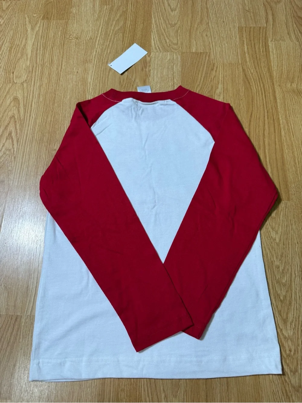 Kids Red & White Raglan Soccer Tee with USA Flag Graphic - Size 6